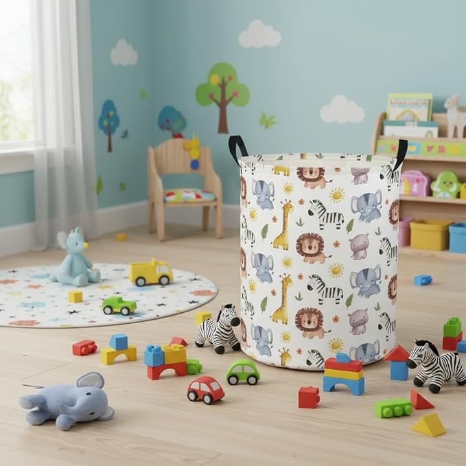 Baby Laundry Hamper kids laundry Basket Waterproof Laundry Bag for Bedroom Toy Clothes Organizer Room Décor(Animal) - Image 5