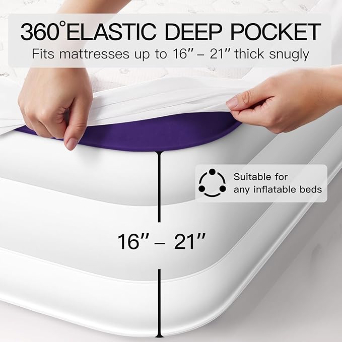 CHILLSUN Twin Mattress Pad Cover Air Mattress Topper, Twin Size Quilted Fitted Mattress Protector Cooling Hypoallergenic Material, Super Soft Breathable and Noiseless Down (15-23'' Deep Pocket)