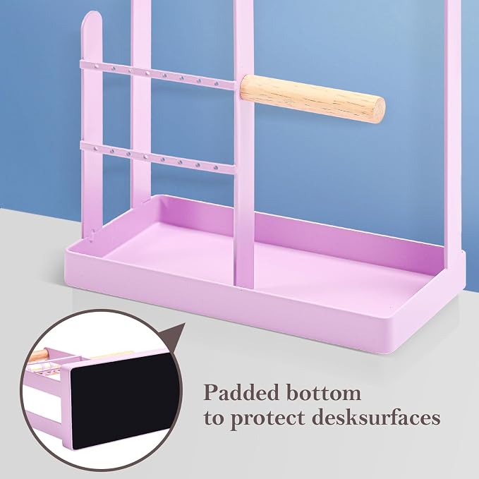 ProCase Cute Jewelry Stand, Aesthetic Jewelry Organizer for Dresser Vanity, Jewelry Holder Display for Necklaces Earrings, Gifts for Teen Girls Women, Bedroom Dorm Decor -Medium, Purple - Image 3