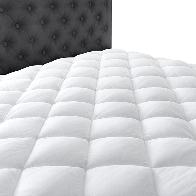 Taupiri Full Quilted Mattress Pad Cover with Deep Pocket (8"-21"), Cooling Soft Pillowtop Mattress Cover, White
