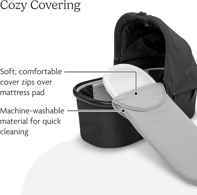 UPPAbaby Bassinet V3 Mattress Cover/Extra Cover for Bassinets 2018-Later/Ultra Soft and Comfortable/Machine Washable/Light Grey