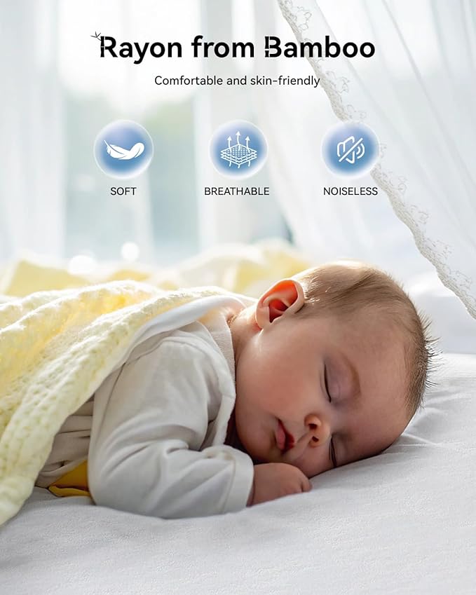 Queen Size Cooling Waterproof Mattress Protector Pad Cover,Breathable Fitted Sheet Style Deep Pocket-Soft Bed Mattress Protector Queen for Pets Kids Adults White