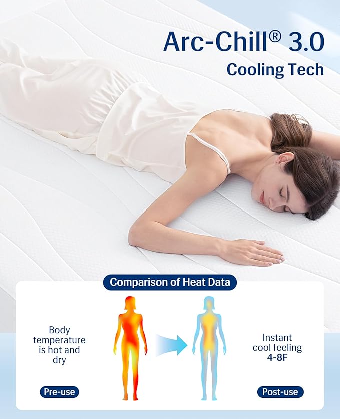 Elegear Cooling Mattress Pad King, Upgraded Arc-Chill® 3.0 + PCM Cooling, Stay Cool All Night, Breathable & Soft, Deep Pocket 18", Washable Mattress Protector for Hot Sleepers, White