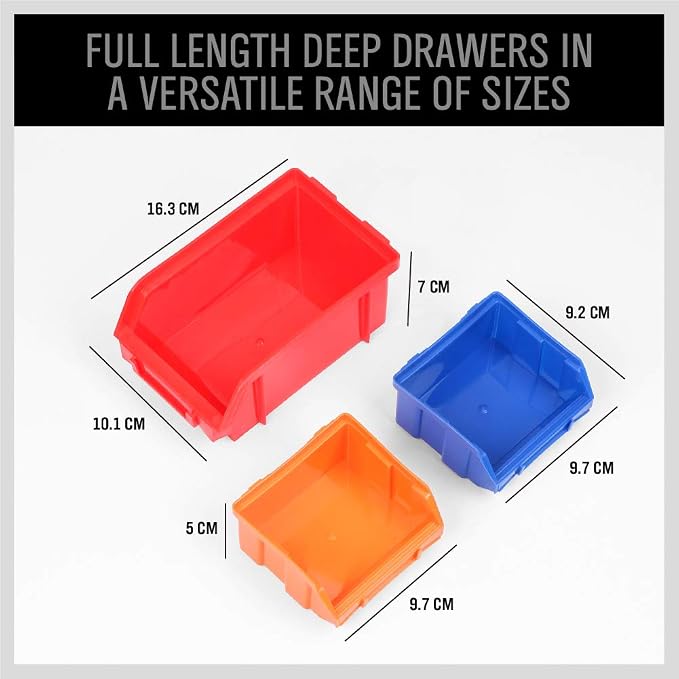 SEDY 30-Bin Wall-Mounted Storage Rack System - Heavy-Duty Garage Tool Organizer for Screws, Nuts, Bolts, Nails, Beads, and Small Hardware Parts - Easy Installation and Customizable - Image 3