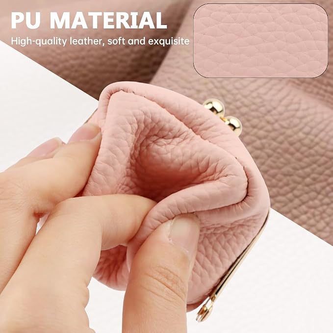 PU Leather Mini Jewelry Box, Vintage Portable Mini Jewelry Organizer with Kiss Lock, Compact Travel Case for Rings, Earrings, Necklaces - Ideal Gift for Women - Image 5
