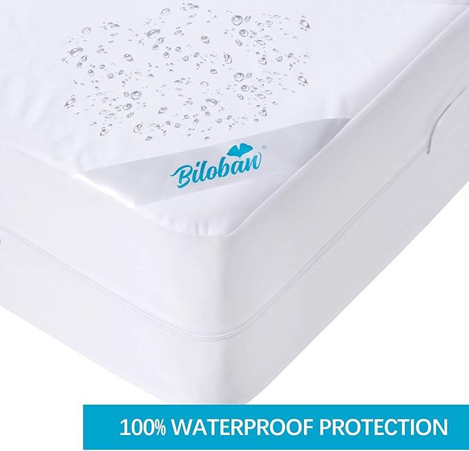 Waterproof Mattress Protector (3/4/5/7/9/13Inches) King, Zippered Mattress Cover, High Profile Mattress Encasement, 6 Sides Wrapping