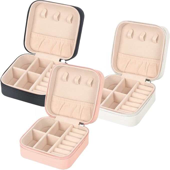 MFXIP Travel Jewelry Case Small Jewelry Box Jewelry Organizer Storage Case Portable PU Leather Mini Jewelry Travel Case for Girls Womens Earring, Necklace, Rings,Bracelets by MFXIP