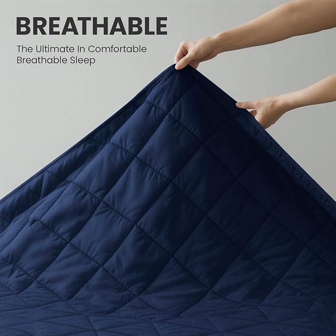 Twin Mattress Protector,Waterproof Mattress Protector Fitted Up to 16" Deep Pocket, Soft Breathable Bed Mattress Cover for Bedroom,Doom Room,(Navy Blue)