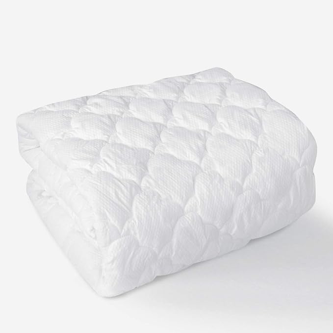 Short Queen Mattress Topper Thick Quilted Mattress Pad, RV Queen Mattress Cover, Super Soft Breathable and Noiseless Down Alternative Fiber with Deep Pocket Fits up to 23 Inch Mattress