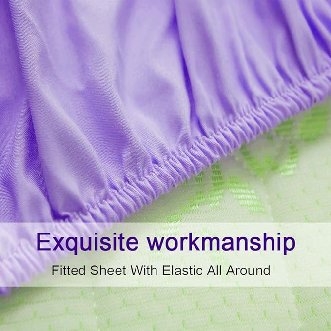 SONORO KATE Bed Sheet Set Super Soft Microfiber 1800 Thread Count Luxury Egyptian Sheets 16-Inch Deep Pocket，Wrinkle and Hypoallergenic-4 Piece (Lavender, Queen)
