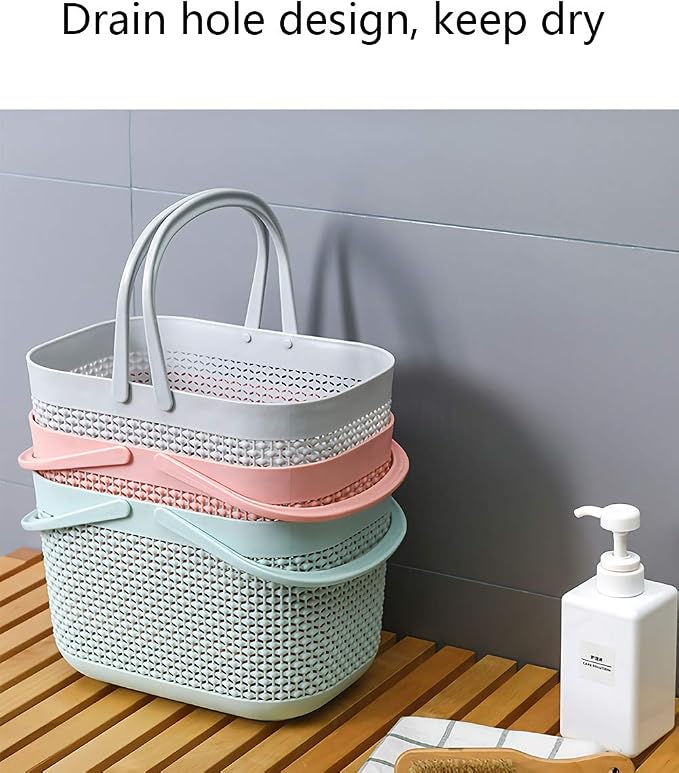 UUJOLY Plastic Organizer Storage Baskets with Handles, Shower Caddy Bins Organizer for Bathroom and kitchen (Blue) - Image 6
