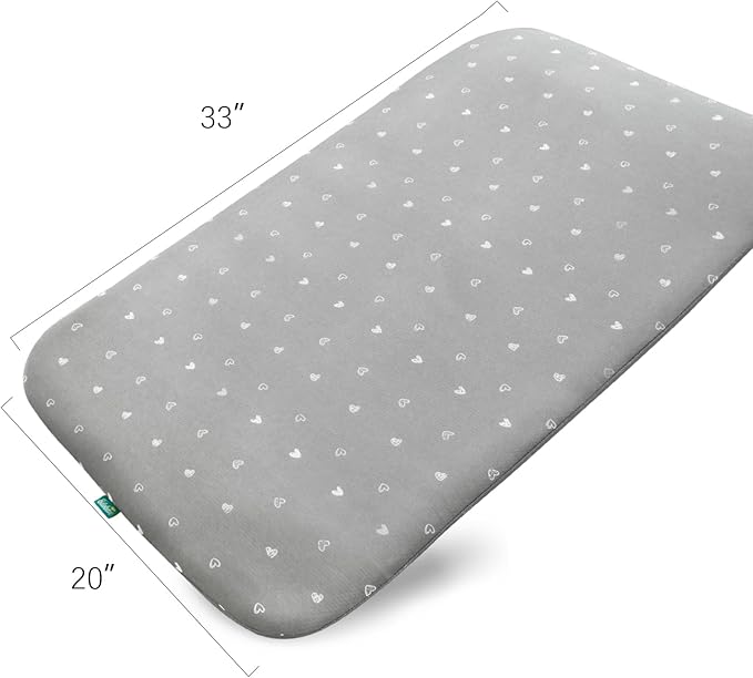 Bassinet Mattress Pad 33" x 20" x 1”, Fits Baby Delight, Jimglo, BCOL, BabyBond YADAQE, Koolerthings and Angelbliss Bassinet, Waterproof Lining Breathable Soft, Baby Foam with Removable Zippered Cover