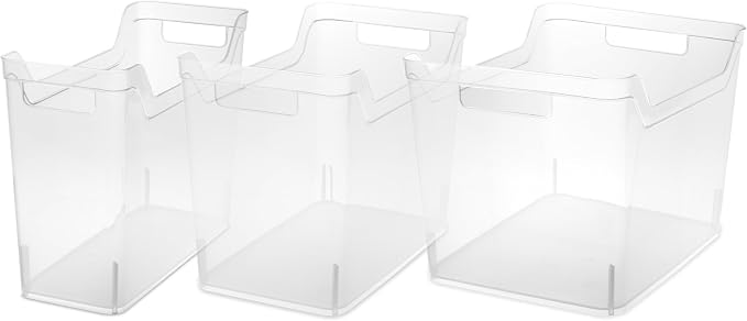 Sterilite Medium Shelf Bin with Handles, Plastic Storage Container for Organizing Shelving, Closet, Pantry, and Countertops, Clear, 6-Pack - Image 7