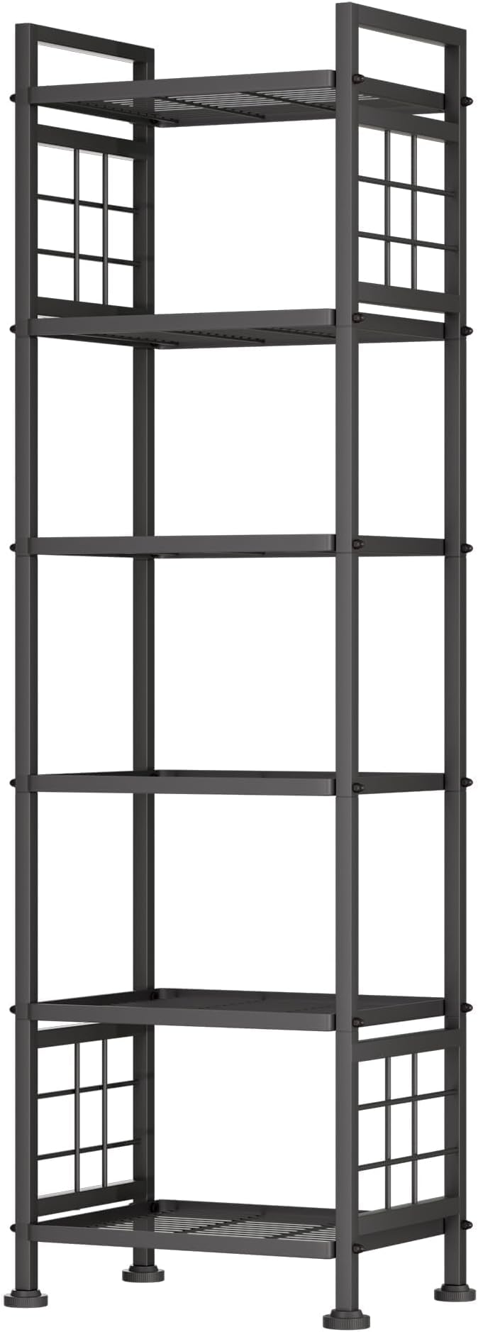 GIOTORENT 6-Wire Standing Storage Shelf for Bathroom Organizers and Storage & Laundry Room Organization, Metal Shelving Unit Pantry Rack for Kitchen & Bathroom, Black by GIOTORENT