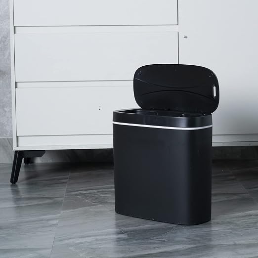 Sooyee 14 litres Automatic Bathroom Trash Can with lid,3.6 Gallon Touchless Trash Can or Kick for Kitchen,Office,Bedroom,Bathroom,Living Room,Black - Image 6