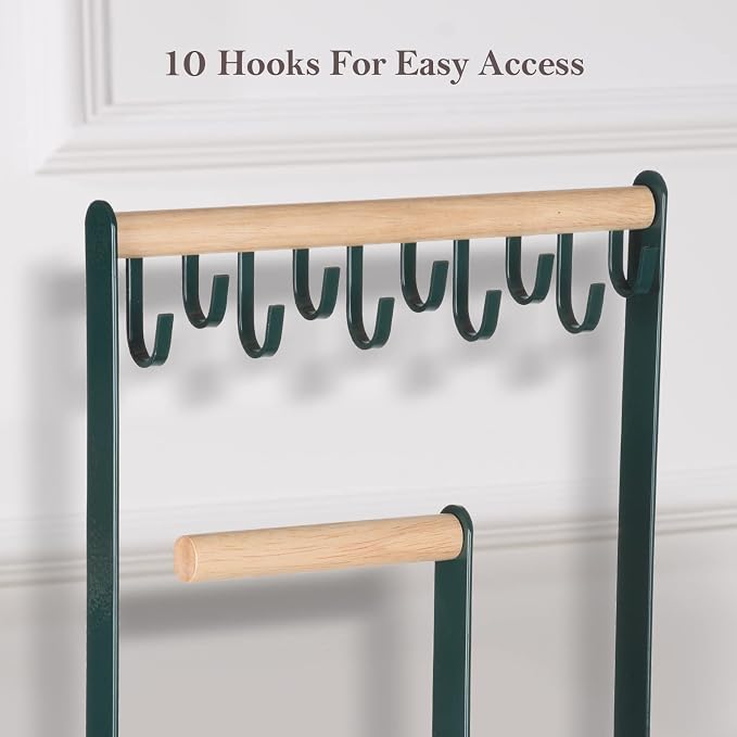 ProCase Cute Jewelry Stand, Aesthetic Jewelry Organizer for Dresser Vanity, Jewelry Holder Display for Necklaces Earrings, Gifts for Teen Girls Women, Bedroom Dorm Decor -Medium, Green - Image 6