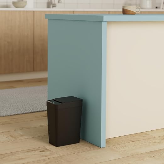 Anborry Bathroom Automatic Trash Can 2 Pack 2.2 Gallon Touchless Motion Sensor Small Slim Garbage Can with Lid Smart Electric Narrow Garbage Bin for Bedroom Office Kitchen (Black) - Image 2
