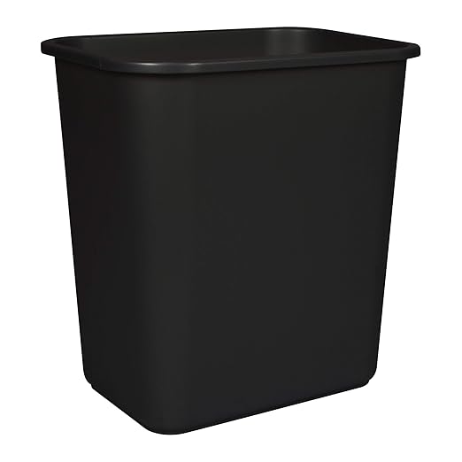 Storex 7 Gallon Trash Can, Gray, 6-Pack Black - Image 2