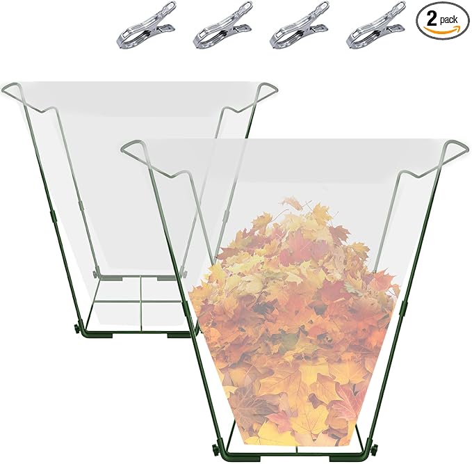 Joyhalo Outdoor Trash Bag Holder Stand - 2 Pack Heavy Duty Metal Garden Garbage Bag Support Frame for 30-45 Gallon Capacity, Multi-Use Portable Yard Leaf Bag Stand by Joyhalo