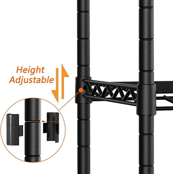 Soywey 3-Shelf Adjustable Heavy Duty Storage Shelves,36" Wx14 Dx35.8 H Metal Organizer Wire Rack for Laundry Bathroom Kitchen Pantry Closet Garage Shelving Black - Image 5