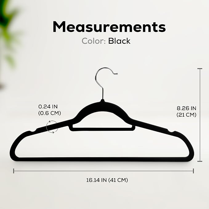 Utopia Home Premium Velvet Hangers 50 Pack - Non-Slip Clothes Hanger with Tie Bar - Black Hangers with 360 Degree Rotatable Hook - Heavy Duty Coat Hanger - Image 4