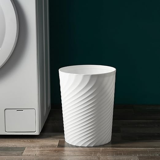 Bathroom Trash Can 1.8 Gallon Small Waste Basket Garbage Can for Dorm Kitchen Toilet Office Bedroom, 2 Pack White - Image 5