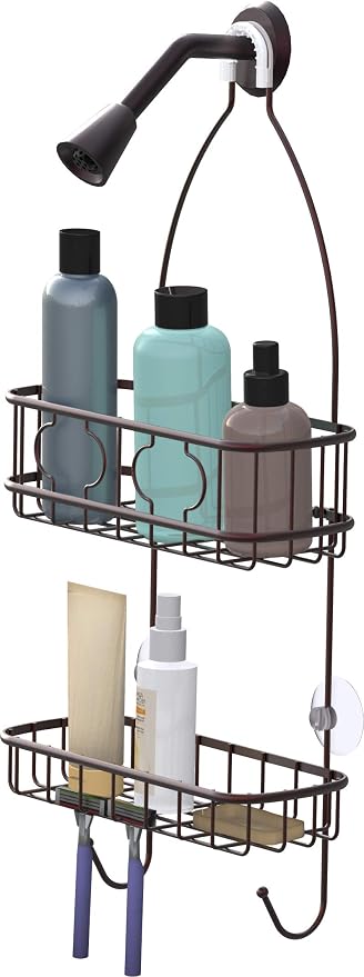Simple Houseware Bathroom Hanging Shower Head Caddy Organizer, Bronze (22 x 10.2 x 4.2 inches) - Image 6