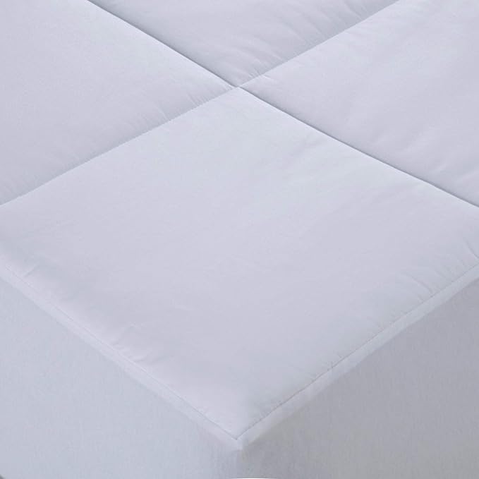 Cottonpure 500 Thread Count Sustainable Overfilled Self-Cooling 100% Cotton Fill and Cover Mattress Pad, California King, White