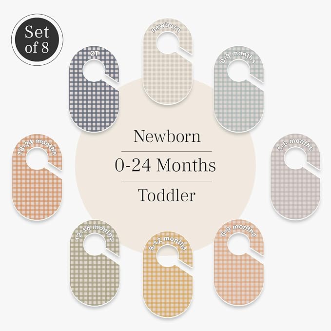 Eli with Love Baby Closet Dividers (Gingham) - Ideal Baby Clothes Dividers – Organize Nursery Closet Hangers by Size/Age - Image 3
