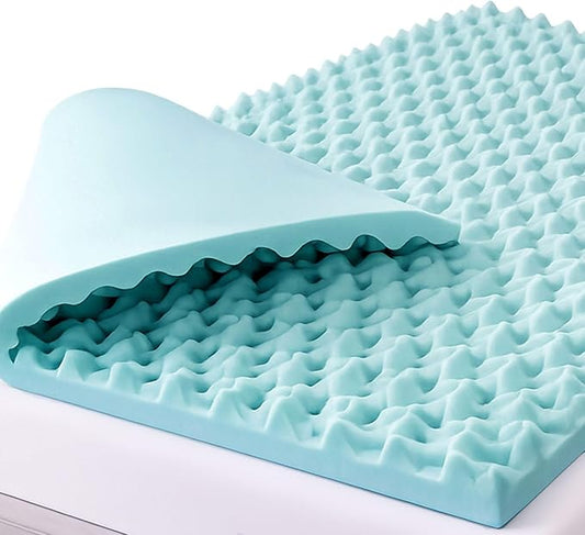 DMI Foam Mattress Topper, Egg Crate Foam Pad, Mattress Pad And Bed Topper For Support, Air Circulation, Pressure Relief And Weight Distribution, Queen Size Mattress, 56 x 78 x 2