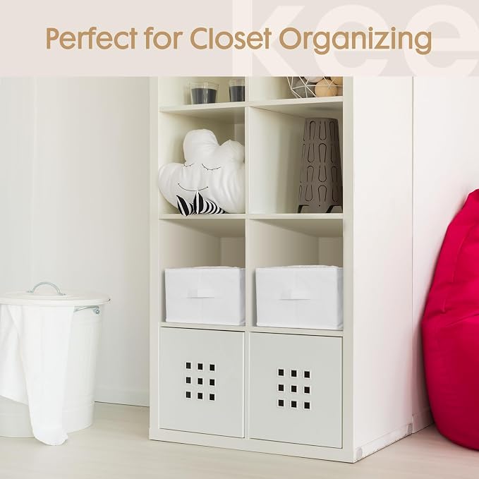 Criusia 6 Pack Large Clothes Organizer, Wardrobe Closet Organizer and Storage with Handles, Foldable Fabric Closet Organizers Dividers for Clothing, Pants, Jeans, Sweater, T-shirts, White - Image 6