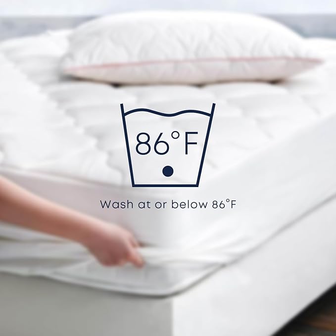 YATAS BEDDING Wool Mattress Protector, Mattress Cover with 100% Cotton Cover & Special Certificated Wool Filling, Bed Cover and Protector, Ecru (Queen Size - 18'' Depth) - 59"x79"