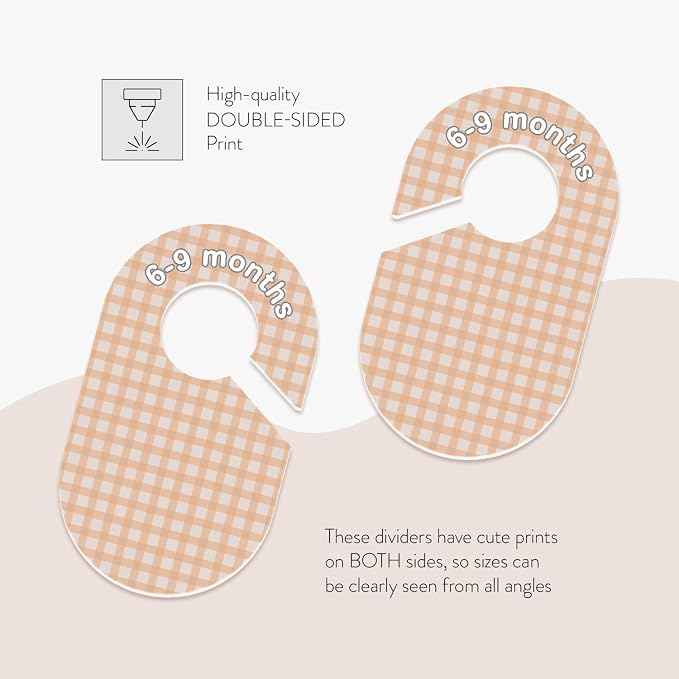 Eli with Love Baby Closet Dividers (Gingham) - Ideal Baby Clothes Dividers – Organize Nursery Closet Hangers by Size/Age - Image 2