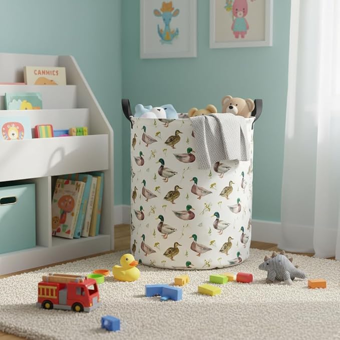 Baby Laundry Hamper kids laundry Basket Waterproof Laundry Bag for Bedroom Toy Clothes Organizer Room Décor(Duck) - Image 4