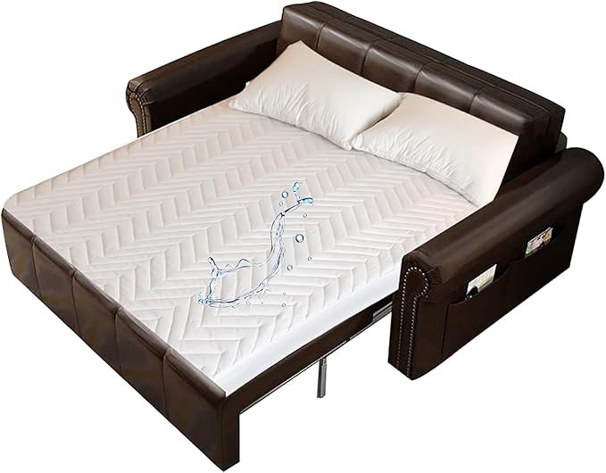 Quilted Waterproof Sleeper Sofa Queen Mattress Protector Pad 60x72 for Pull Out Sofa Bed Fitted Sheet Matress Topper Cover Up to 8 inch deep Pocket