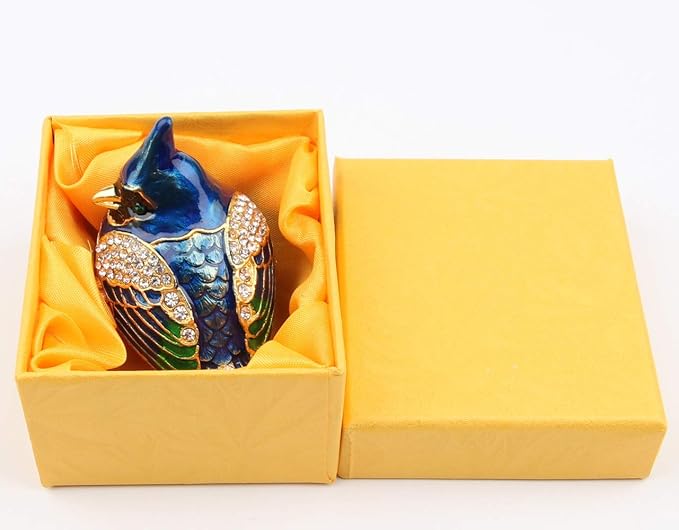 SEVENBEES Bird Trinket Box Metal Enameled Animal Figurines Collectable Wedding Jewelry Ring Holder Organizer - Image 5