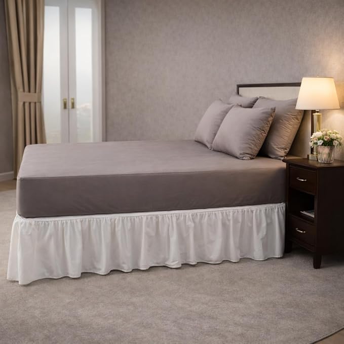 100% Cotton Single Layer Mattress Cover King Size, Elastic Mattress Cover, Stretches Up to 16 Inches Deep, Cozy, Absorbent, Easy to Replace, Machine Washable (6 Colors) (Brown, Full)