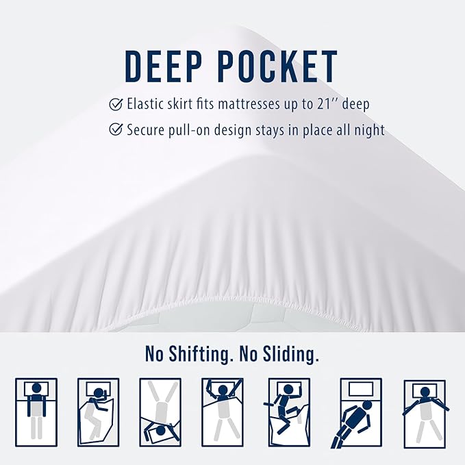 OLANLY California King Quilted Fitted Mattress Pad, Elastic Fitted Mattress Topper, Cooling Soft Mattress Cover Stretches up to 21 Inches Deep, Machine Washable Mattress Protector (72x84 inch, White)