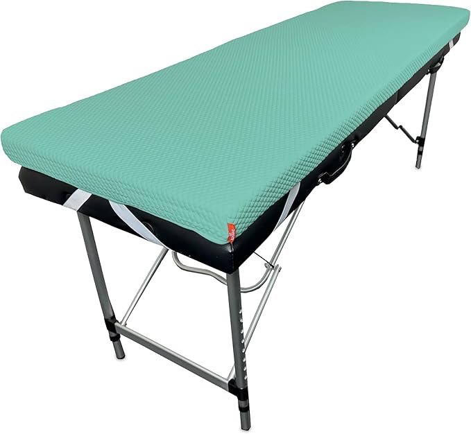 Lash Bed Foam Topper – 2.5 Inch Thick Memory Foam Massage Table Pad with Corner Straps & Anti-Slip Base, Comfortable Spa or Facial Bed Topper for Lash Extensions & Salon Use – Teal