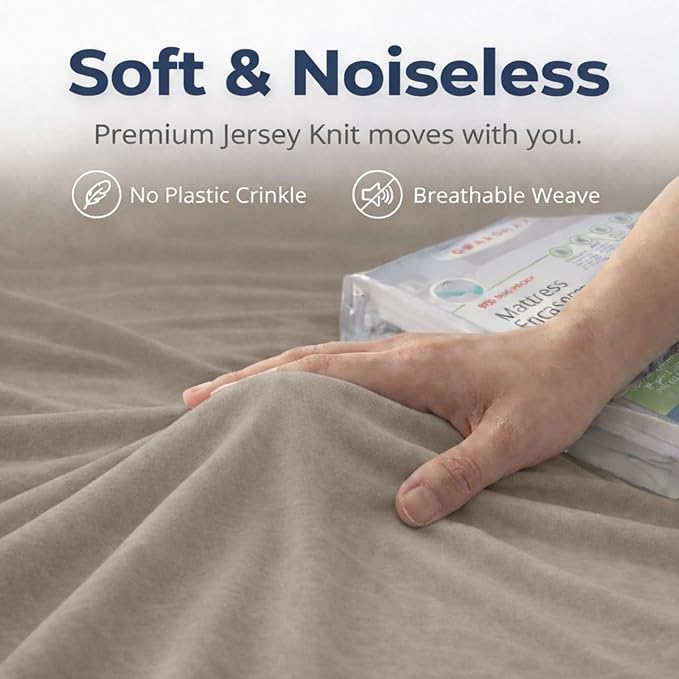 Guardmax Jersey Knitted Twin Zippered Mattress Encasement - Waterproof & Bed Bug Proof Mattress Protector - Comfortable, Soft, and Noiseless Zippered Bedding - Dust Mite Proof (39 x 75 x 10)