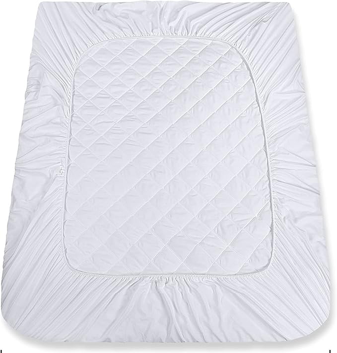 Quilted Cot Size Cotton Top Camp Mattress Pad, 30" X 75" X 10"