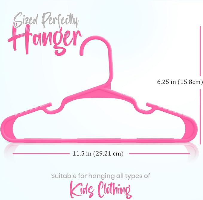 Utopia Home 20 Pack Kids Hangers - 11.5 Inch Plastic Baby Hangers for Closet - Childrens Hangers for Clothes & Infant Hangers for Closet - Ideal for Everyday Standard Use (Pink) - Image 3