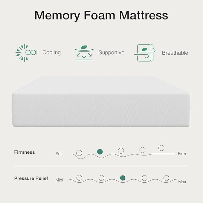 Novilla King Size Mattress in a Box, 14 Inch King Mattress, Gel Memory Foam Mattresses for Cooling Night Sleep & Pressure Relief, CertiPUR-US Certified, White