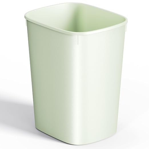 CEROELDA Bathroom Trash Can with Lid, 10L/2.6 Gal Small Garbage Can with Press Top Lid, Slim Plastic Waste Basket for Toilet, Office, Bedroom(Green) by WelcometoCEROELDA