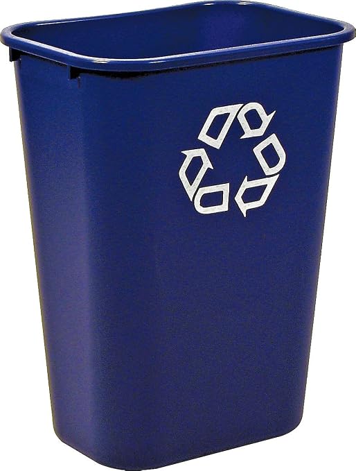 Rubbermaid Commercial Products Deskside Recycling Can, 10.25-Gallon/41-Quart, Blue Recycling Symbol, Plastic, for Bedroom/Bathroom/Office/Under Desk/Sink - Image 6