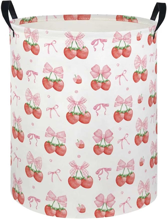 Baby Laundry Hamper kids laundry Basket Waterproof Laundry Bag for Bedroom Toy Clothes Organizer Room Décor(Strawberry) by Unknown