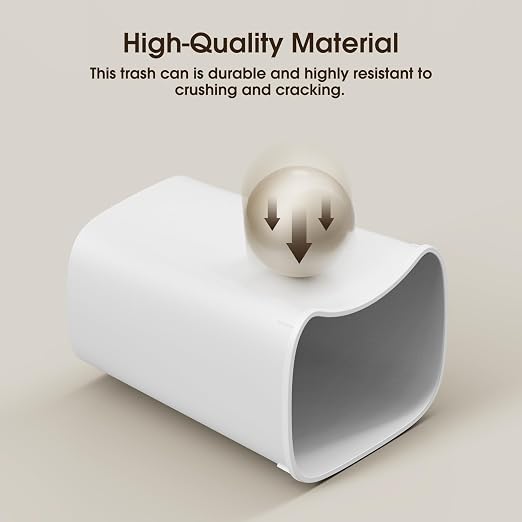 CEROELDA Small Bathroom Trash Can, 2.6 Gallon Slim Mini Garbage Can Small Trash Bin Plastic Waste Basket for Dorm Room, Bedroom, Office, Toilet (White) - Image 3
