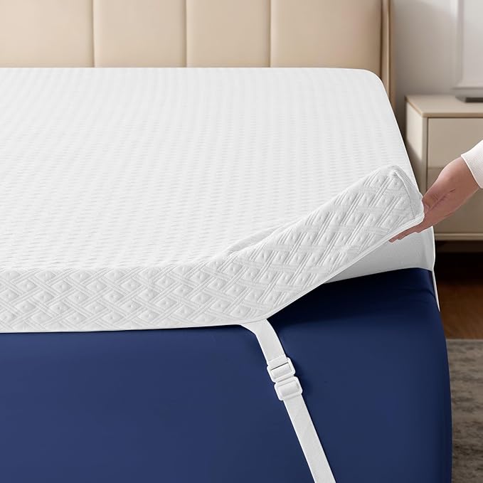 EDILLY 3 Inch Cooling Gel Memory Foam Mattress Topper Twin XL Size,with Removable & Washable Bamboo Cover,Soft Breathable Mattress Pad,Bed Topper for Back Pain Relief (38x80)