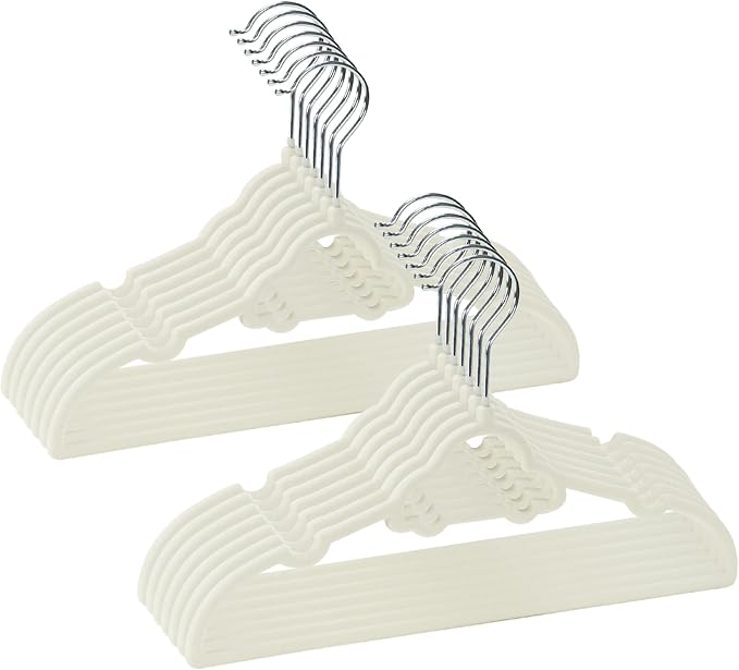 GoodtoU 50 Pack Velvet Baby Hangers, 12.8 Inch Non-Slip Toddler Clothes Hangers, for Infant Coats, Dresses & Pants, White - Car by GoodtoU