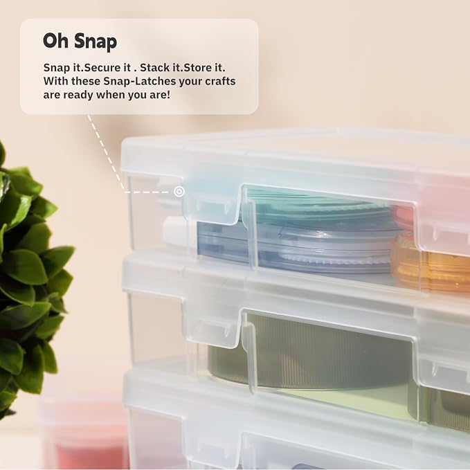 novelinks Plastic Clear Storage Containers for Organizing, Craft Storage Organizers and Stackable Storage Bins with Lids for Pencil Box, Bead, Cookie Cutter, Board Game (3 Small + 3 Medium + 3 Large) - Image 5